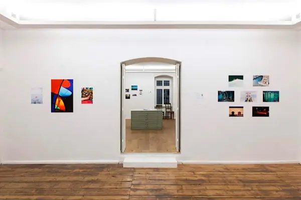 Exhibition space at Eigenheim Gallery in Berlin featuring landscape photography work by Federico Antonello