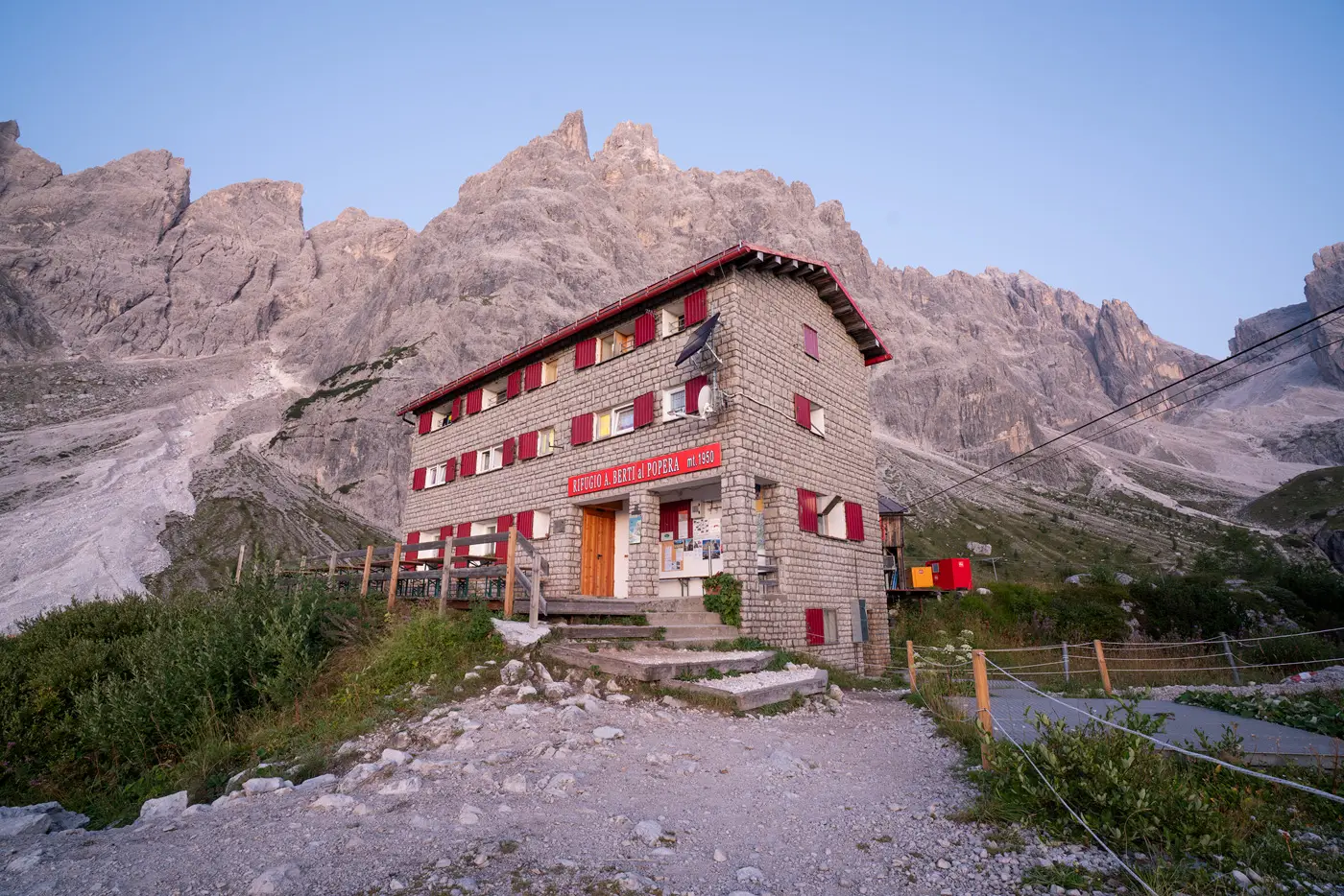 Rifugio Antonio Berti in the Popera Group, Dolomites